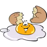 Huevo roto vector ilustración de dibujos animados