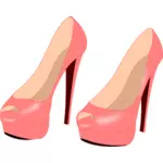闪亮的粉红色高跟鞋
