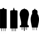 Vacuum tubes silhouette vector image