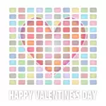 Vektor seni klip kartu hari Valentine berwarna pastel