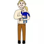 Vektorový obrázek otce a dítěte