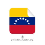 ملصق مربع مع علم فنزويلا