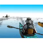 Kayakers se aventurează grafică vectorială