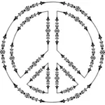 Victorian style peace sign