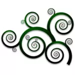 Wavy spiral pattern with shadow vector image