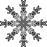 Graphique noir et blanc de forme de flocon de neige