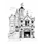 Illustration vectorielle de firehouse vintage