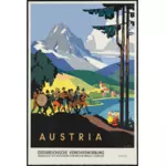 Vektor-ClipArt-Grafik des Jahrgangs Reisen Poster Österreich