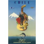 Vintage seyahat poster Şili