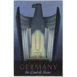 Vektor grafis poster perjalanan vintage Jerman