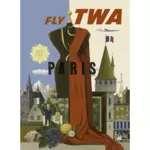 Vektor klip seni Paris vintage perjalanan poster