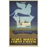 Ilustraţie de poster epocă Veneţia Orient Express