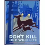 Cartel Vintage promover preservación de vida silvestre