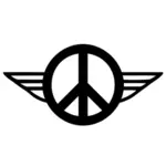 平和のシルエットの翼ベクトル クリップ アート