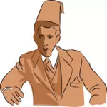 Man with fez illustration