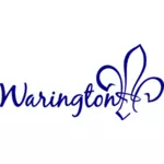 Warington texto em imagem vetorial azul