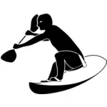 Waveski sport sign vector graphics