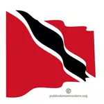 Wellenförmige Flagge von Trinidad und Tobago