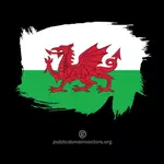 Målade flagga Wales