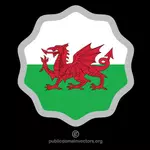Flagget til Wales i et klistremerke