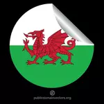 Bandeira de Galês em um adesivo de casca