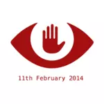 Kampf gegen mass Surveillance-rote Schild-Vektor-Bild