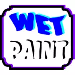 Wet paint vector sign