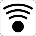 Vector Illustrasjon av svarte og hvite trådløs-ikonet
