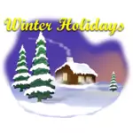 Winter idyll with snow vector clip art
