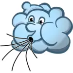 Векторное изображение голубой господин Ветер облака