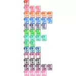 Vector de la imagen de los símbolos de extensión de archivo colorido