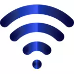 Ikon sinyal wireless biru