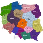 Polonya harita ilçeleri küçük resim vektör