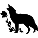 Grafica vettoriale silhouette di lupo