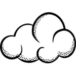Clip-art vector de nuvem de arte linha pense