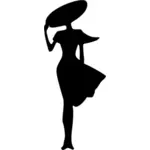 Windy lady silhouette