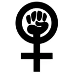 Female power sign vector image