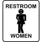 ユーモラスな女性浴室サイン ベクトル描画