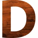 Alfabeto de textura de madeira D