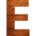 Alfabeto de textura de madeira E