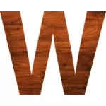 Textura de madeira em alfabeto W