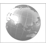 Mappamondo su grafica vettoriale sfondo bianco