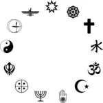 Silueta de símbolos religiosos