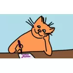 Writing cat