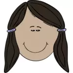 Grafika wektorowa kobiece twarz z boku ogony wieprzowe