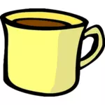 Vector de dibujo de la taza de bebida caliente amarillo