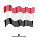 Bendera nasional Yaman yang mengibarkan bendera