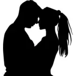 Young couple silhouette