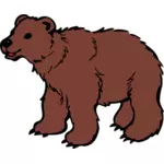 Young brown bear vector clip art