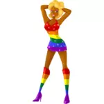 Tânără doamnă în culori LGBT